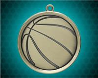 2 1/4 inch Gold Basketball Mega Medal