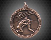 1 3/4 inch Bronze Wrestling Shooting Star Medal