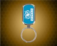 3 1/2 inch Blue Laserable Rectangle Keychain