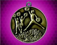 2 inch Gold Cheerleader Die Cast Medal