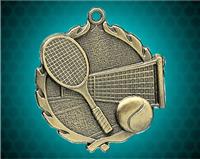 1 3/4 inch Gold Tennis Wreath Medal