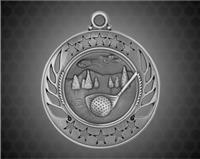 2 1/4 inch Silver Golf Galaxy Medal
