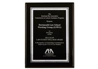 8 x 10 inch Black Piano-Finish Plaque w/ Silver Florentine Border, Black Center