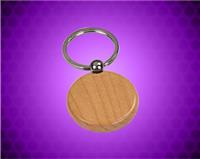 1 1/2" diameter Maple Round Wooden Key Chain