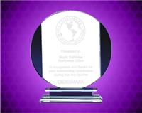 7 3/4" x 8 3/4" inch Circle with Blue Sides Award