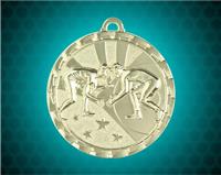 2 inch Gold Wrestling Bright Medal