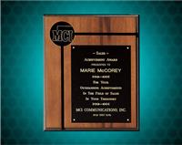 7 x 9 inch American Walnut Plaque with Solid Brass Plates