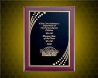 9 x 12 inch Rosewood Piano-Finish Plaque with Florentine Design Border