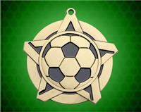 2 1/4 inch Gold Soccer Super Star Medal
