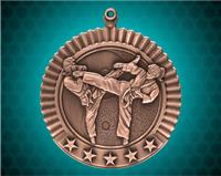 2 3/4 inch Bronze Female Karate Star Medal