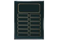 9 x 12" Black Piano Perp Plaque, - Black header plate, 12 black plates