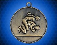 1 1/2 inch Gold Wrestling Die Cast Medal