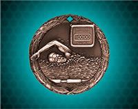 1 1/4 inch Bronze Swimming XR Medal