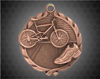 1 3/4 inch Bronze Triathlon Wreath Medal