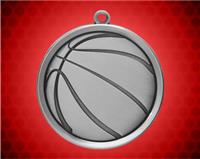 2 1/4 inch Silver Basketball Mega Medal