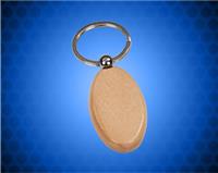 1" x 2" Maple Oval Wooden Key Chain