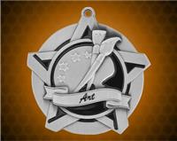 2 1/4 inch Silver Art Super Star Medal
