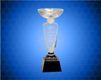 12 inch Clear Crystal Cup with Black Pedestal Base