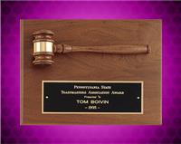 9 x 12 inch American Walnut Plaque with Wooden Gavel