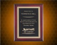 9 x 12 inch Rosewood Piano-Finish Plaque with Florentine Design
