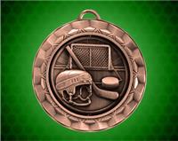 2 5/16 Inch Bronze Hockey Spinner Medal