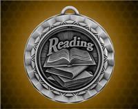 2 5/16 Inch Silver Reading Spinner Medal