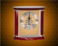 7 3/4 inch Rosewood/Silver Executive Piano Finish Clock