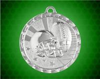 2 Inch Silver Football Bright Medal