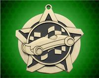 2 1/4 inch Gold Pinewood Derby Super Star Medal