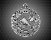 2 1/4 inch Silver Cheerleader Galaxy Medal