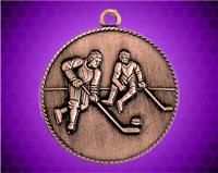 1 1/2 inch Bronze Hockey Die Cast Medal