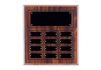 11 5/8 x 12 3/4 Inch Cherry Finish Perpetual Plaque (12 Plates)