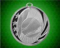 2 inch Silver Baseball Laserable MidNite Star Medal