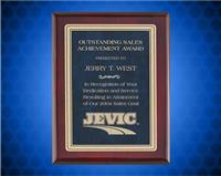 8 x 10 1/2 inch Sapphire Rosewood Piano-Finish Plaque with Florentine Design