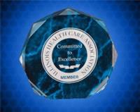 6 Inch Blue Marble Octagon Acrylic Award 