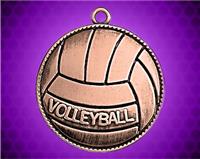 1 1/2 inch Bronze Volleyball Die Cast Medal