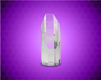 6 inch Clear Octagon Slant Top Crystal Tower