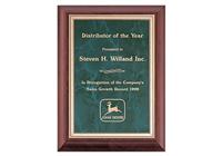 7 x 9 inch Cherry Finish Plaque with Emerald Marble Plate