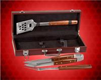 3 Piece Rosewood BBQ Set in Rosewood Finish Case