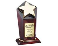 8 1/2" Rising Star Trophy on Rosewood Base - RWS58