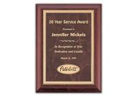 9 x 12 inch Cherry Finish Plaque with Ruby Marble Plate