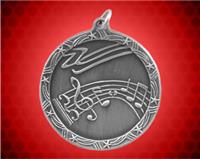 1 3/4 inch Silver Music Shooting Star Medal
