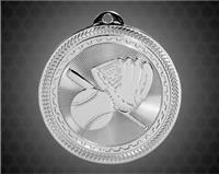 2 inch Silver Baseball Laserable BriteLazer Medal