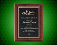 8 x 10 1/2 inch Rosewood Piano-Finish Plaque with Black Brass Engraving Plate