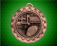 2 5/16 inch Bronze Football Spinner Medal