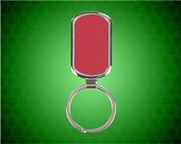 3 1/2 inch Red Laserable Rectangle Keychain