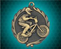 1 3/4 inch Gold BMX Wreath Medal