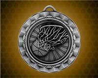 2 5/16 inch Silver Basketball Spinner Medal