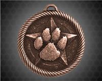 2 inch Bronze Paw Print Value Medal