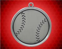 2 1/4 inch Silver Baseball Mega Medal